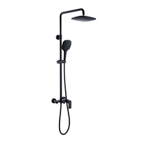 Huida HDB263LY-BK black light luxury large top spray straight pipe shower shower shower set all copper hot and cold