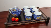 3D printed blue waves Golden Dragon tea set seven-piece set only for storefront