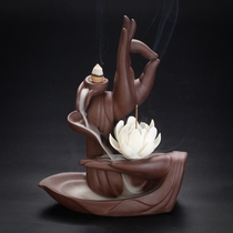 Ceramic reverse flow incense burner Purple Sand household tea pet Zen indoor antique home agarwood creative ornaments
