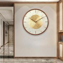 Living room light extravagant hanging bell Nordic minimalist home clock fashion muted clock new Chinese solid wood copper hanging table