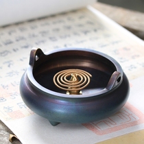  Creative household incense burner for Buddha Zen three-legged incense burner Pure copper antique incense burner sandalwood stove