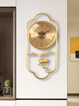Pure copper wall clock living room decoration home fashion wall restaurant creative art mute Net red pendulum clock modern clock