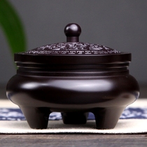 Three-legged pure copper incense burner Household indoor incense burner for Buddha worship Incense Road Tea Ceremony Agarwood Sandalwood plate incense burner