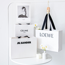 ins minimalist logo black letter English handbag shopping bag paper bag clothing store model photo props Photography