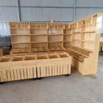 Supermarket dry fruit shelf Bulk snacks Candy cabinet Grain cabinet Fried food grain and oil store wooden mobile rack