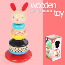 Montesse early education educational toys stacked circle variable standing column building blocks infant baby 1-2 year old male girl