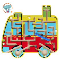 Wooden magnetic pen maze Early childhood education educational toys over 3 years old IQ intelligence parent-child interactive game
