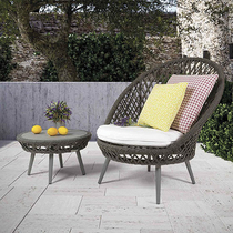 Outdoor furniture rattan wicker chair single sofa creative balcony leisure small chair outdoor courtyard terrace table and chair combination