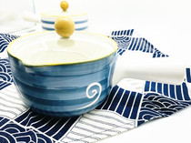Ceramic small milk pot milk pot instant noodles baby food supplement single handle Japanese household porridge soup gas open fire casserole