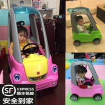 Baby four-wheel playground toys 1-3-year-old small RV can take a person to push the baby child sliding treadmill