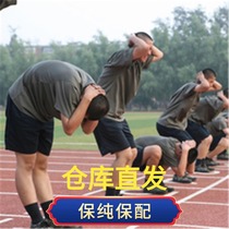 Physical suit Mens and womens summer short-sleeved shorts suit Crew neck quick-drying air-permeable t-shirt Military fan running physical training suit