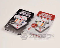 Iron box white color 5010 melamine DOMINO white color DOMINO set DOMINO 28 dominoes Double Six
