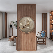 New Chinese style screen partition wall entrance entrance entrance door block living room solid wood simple shelter home bedroom decoration