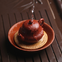 Such as Chaozhou Zhu mud pot easy to raise pot pad round kung fu gongfu teapot tea set accessories tray rattan pad