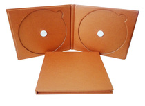  Gold-faced CD box CD box Wooden box Golden double-disc CD packaging CD shell for sale
