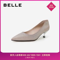 Women's wedding shoes, 2019 spring new shopping mall, the same fairy wind, sequins, cats and commuters shoes Q604DAQ9