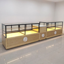 Cake shop display cabinet bread display cabinet curved pastry counter glass commercial push-pull peach cake holder
