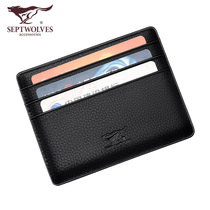 Seven wolves mens cabal ultra-thin small drivers license driving license leather sleeve integrated multi-position card zero wallet tide card