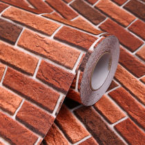 Simulation brick wallpaper self-adhesive vintage hair salon clothing snack bar catering wall wallpaper thickened waterproof brick wall sticker