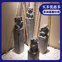 Stone carving horse tied pile Antique horse tied stone Old Pixiu lion lucky pillar Unicorn four divine beasts town house to ward off evil spirits