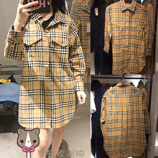 欧洲代购burberry/巴宝莉衬衫18走秀款经典彩虹系列格子长袖衬衣