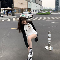 No cap round neck sweater female spring and autumn thin model 2021 New Korean version loose design sense niche long sleeve T-shirt top