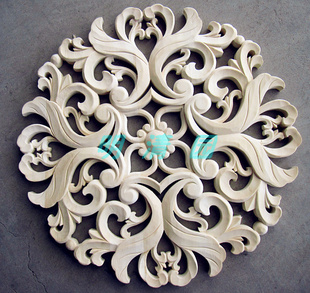 50-60cm圆形木雕挂件 欧式椴木手工洋花挂件 东阳木雕挂件 客厅