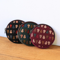 Cloth Handcrafted Round Zero Wallet Woman Little Mini Korea Ins Girl Hearts Cute Days Coin Packs Ancient Wind