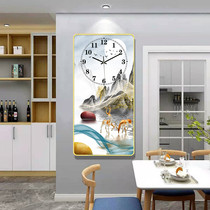 New Creative Decorative Painting Living Room Bedroom Study Room Crystal Porcelain Ultra-quiet Wall Clock Quartz Clock Clock Home Simplicity