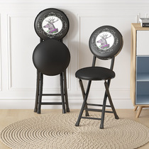 Folding chair backrest stool Home minimalist portable small dining chair round stool computer chair Easy Hostel Fashion Adults