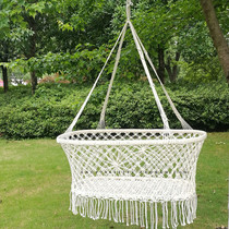 ins Nordic baby hanging basket rocking chair outdoor casual white cotton rope Cradle Baby Cradle Bed