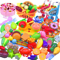 Children's house toy kitchen cut vegetable pizza fruit toy set boy girl cake cut