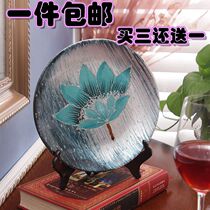 Plate bracket crafts tripod charcoal carved dish tray porcelain plate photo frame Puer tea stone display rack