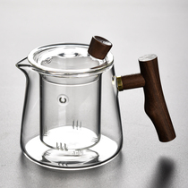 Large capacity glass bubble teapot high temperature resistant with filter with lid single pot of tea separated household kung fu tea set