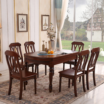 Solid wood folding telescopic table Small apartment variable round table stretch multifunctional square round double-purpose dining table household table