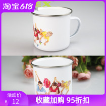 Thermal transfer cup enamel cup nostalgia Classic creative tea cylinder retro curbside old-fashioned iron tea cylinder custom print LOGO
