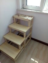 Solid wood stairs wooden ladder stools home four-step ladder climbing ladder small ladder movable wooden ladder