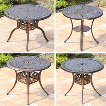 Cast aluminum tables and chairs outdoor Villa courtyard garden home dining table marble iron leisure balcony outdoor barbecue table