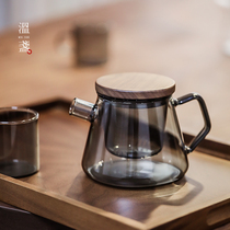 Wen Dian Original home small teapot tea set flower tea Japanese high temperature resistant glass tea brewer soot