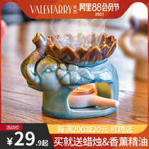 Guokai candle aromatherapy essential oil lamp Household bedroom fragrance large capacity ceramic aromatherapy stove Romantic creative night light