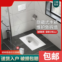 Concealed flush tank into the wall squat toilet pre-buried squatting pit embedded squatting toilet hidden invisible toilet toilet