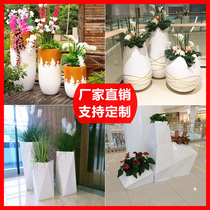 Shopping mall FRP flowerpot outdoor beauty Chen resin large vase combination custom floor diamond fiber creative flower Ware