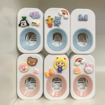 Children cartoon cute wall-mounted automatic single toothpaste paste non-hole toothpaste squeezer holder rack