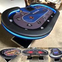 High quality Texas poker table table remote control color changing atmosphere LED light with USB mobile phone charging table cloth can be customized