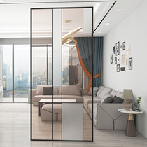 Changhong glass screen partition living room entrance shielding modern simple entrance door porch light luxury stainless steel screen