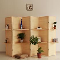 Living room Bedroom Restaurant Modern Chinese style full solid wood screen Entrance partition Bamboo woven economy movable folding screen Hotel