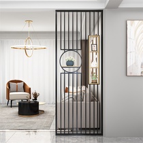 Nordic screen stainless steel light luxury entrance restaurant New Chinese style modern simple solid wood iron partition