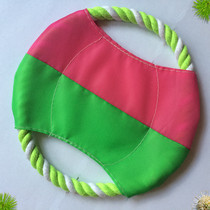 Pet canvas cotton rope Frisbee bite resistant dog Frisbee dog training toy supplies