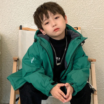 Boys cotton-padded clothes winter pie overcomes 2022 new childrens cotton-padded winter clothes in the big childrens jacket two cotton plus velvet thickening