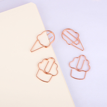 Ice cream rose gold paper clip cartoon paper clip creative loopback pin vintage pin large